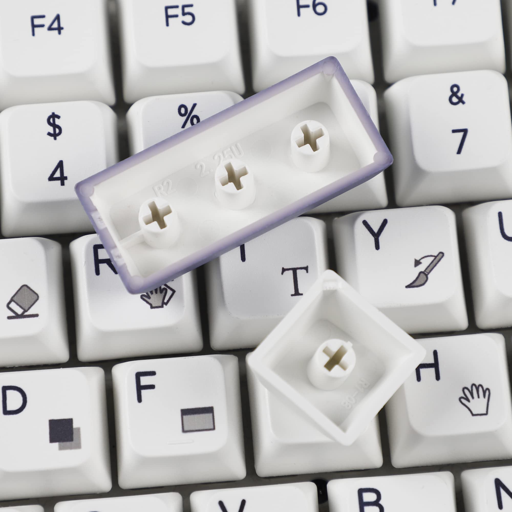 YMDK Lot de 142 touches PBT ergonomiques épaisses en PBT pour clavier GMMK MX Photoshop TKL GK61 64 68 75 87 96 104