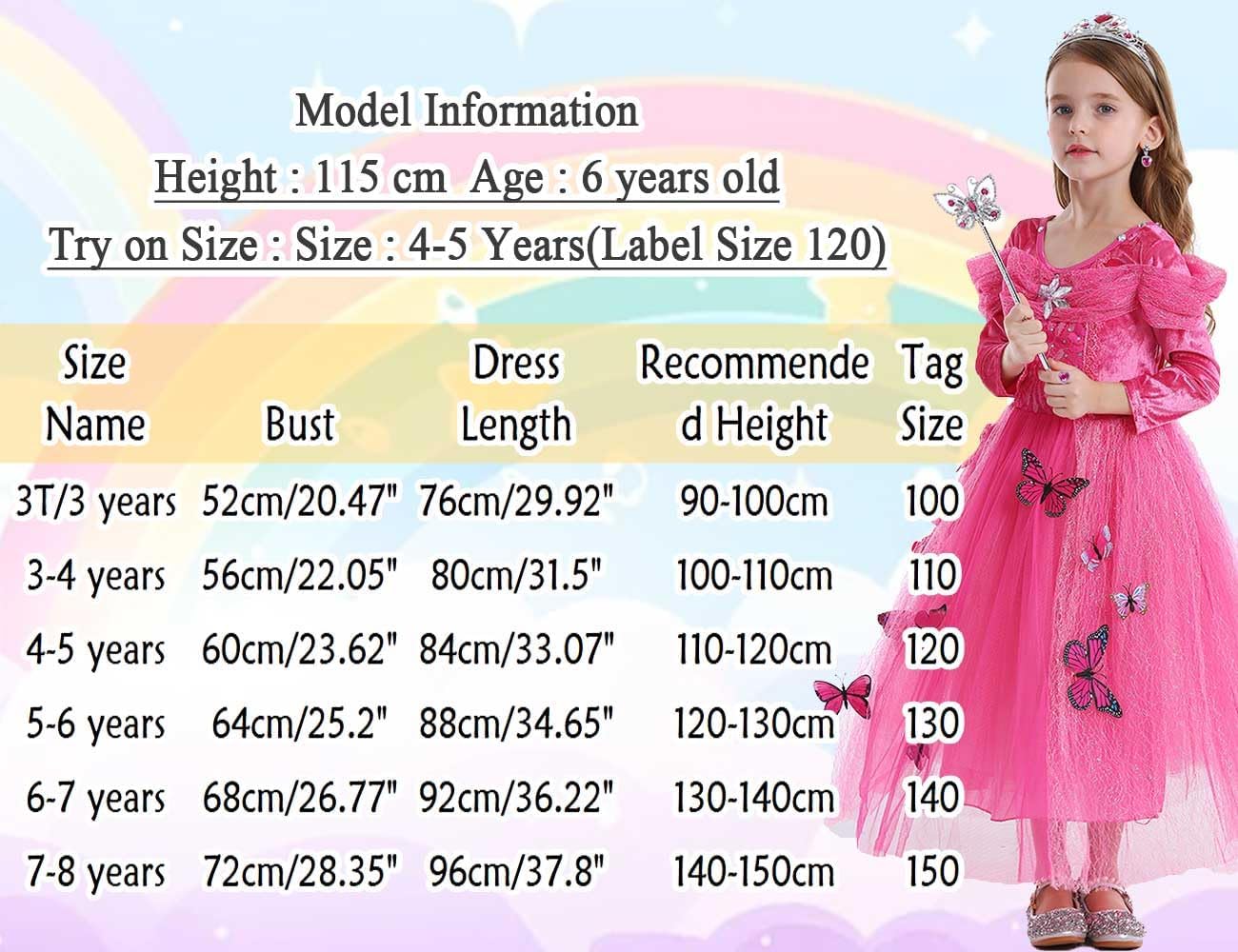 Girls Princess Fancy Dress Up Children Long Sleeve Halloween Party Costume - Image 6