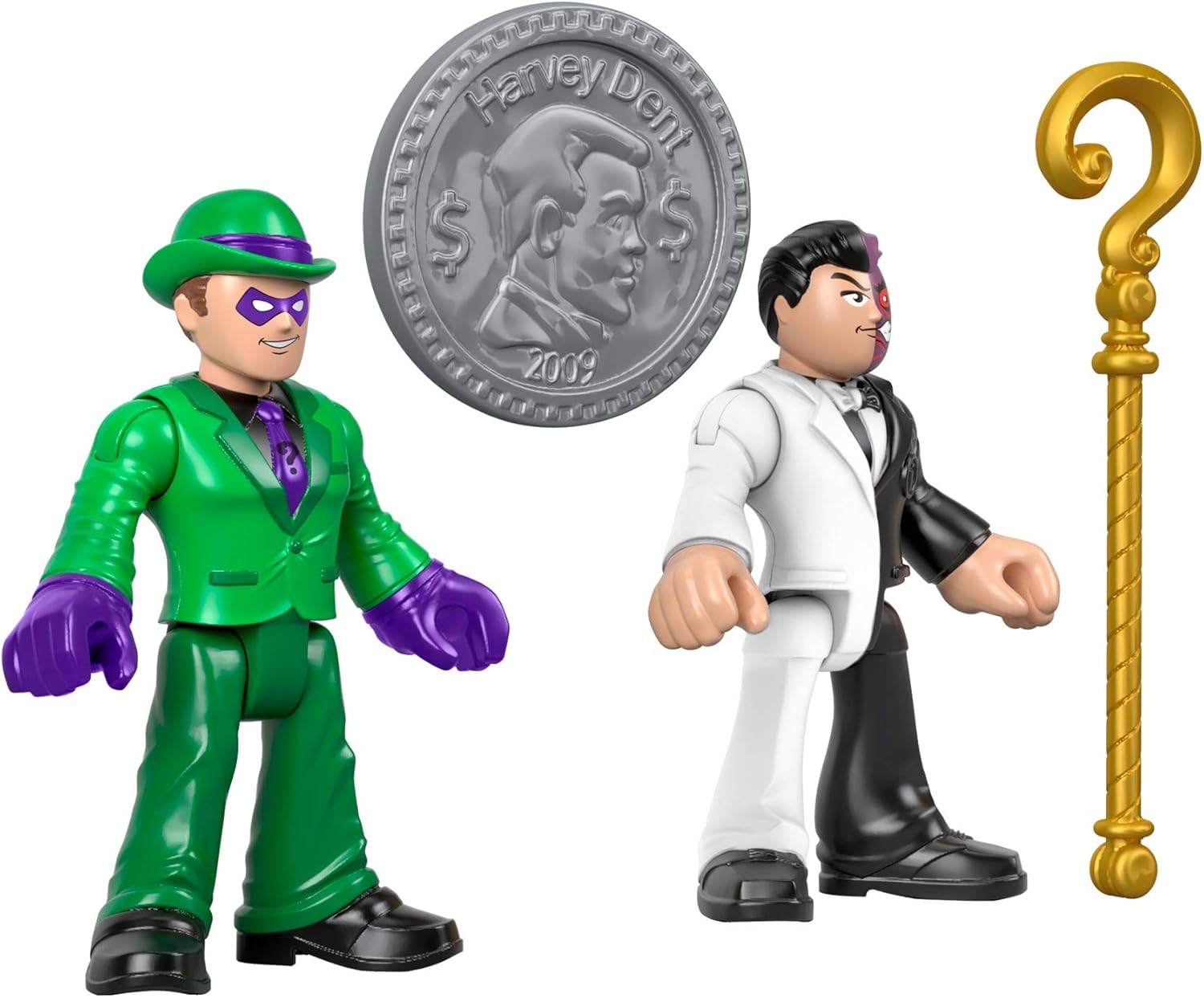 Fisher-Price Imaginext DC Super Friends The Riddler and Two Face Figures, Multicolor (GBL90)