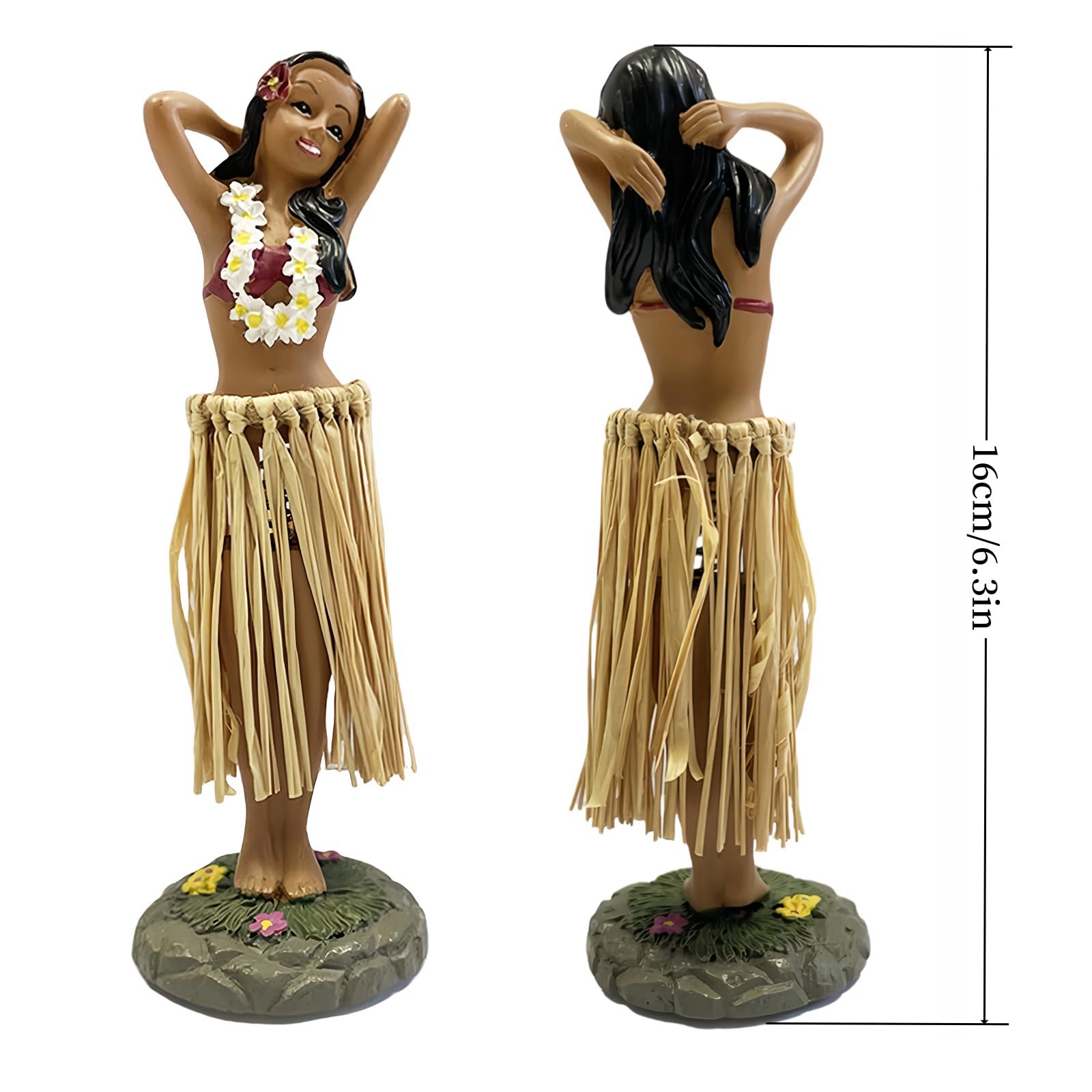 Hawaii Dashboard Hula Doll, Figurina Realistica in Poliresina Premium per Cruscotto Dell'auto, Hawaii Hula Girl Posing, Bambola per Tavolo di Casa/Ufficio, Bar Sulla