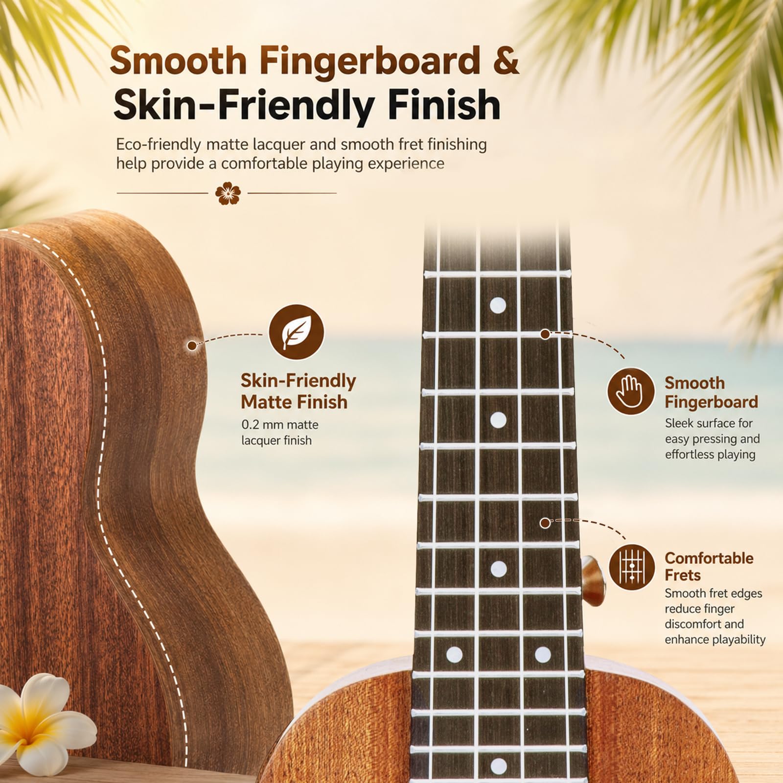 AODSK Ukulele sopranowe dla początkujących 53 cm zestaw Ukelele z torbą Gig Tuner nylonowy sznurek 4 kostki tkanina lekcja online prezent świąteczny
