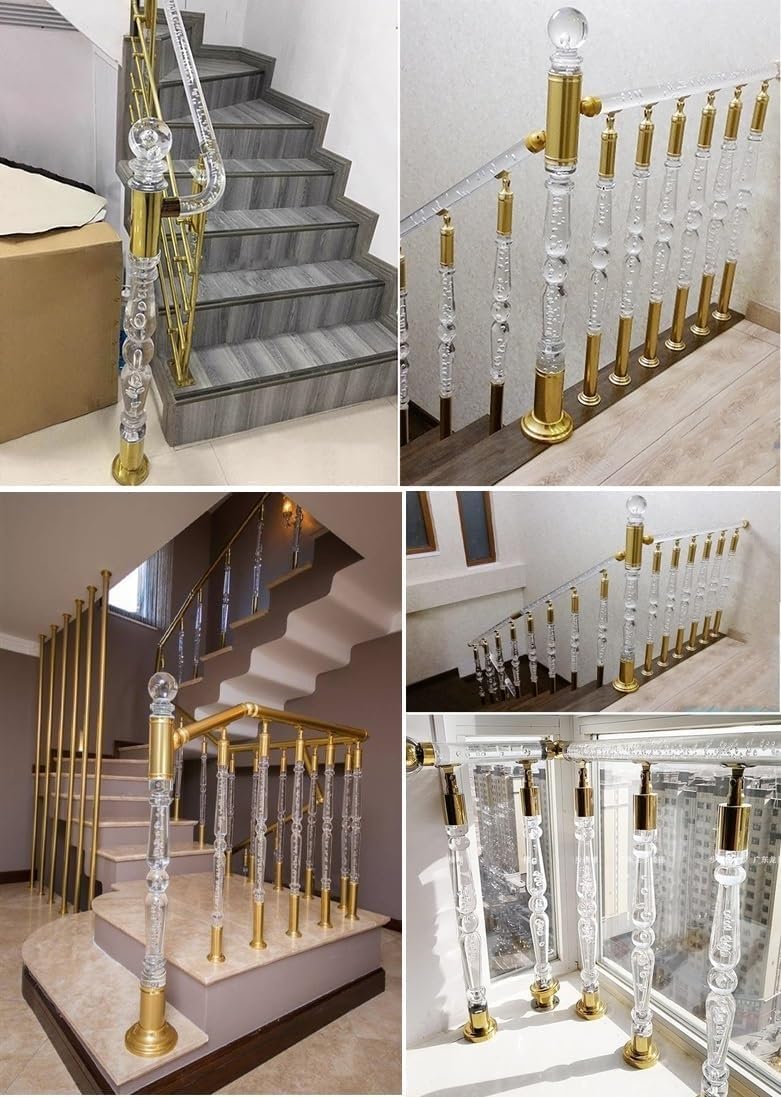 Main Courante D'escalier En Acrylique Transparent Pour Escalier Intérieur, Barres D'appui Murales Pour Couloir De Loft Pour Soutenir En Toute Sécurité Les Escaliers, Tuyau Rond à B