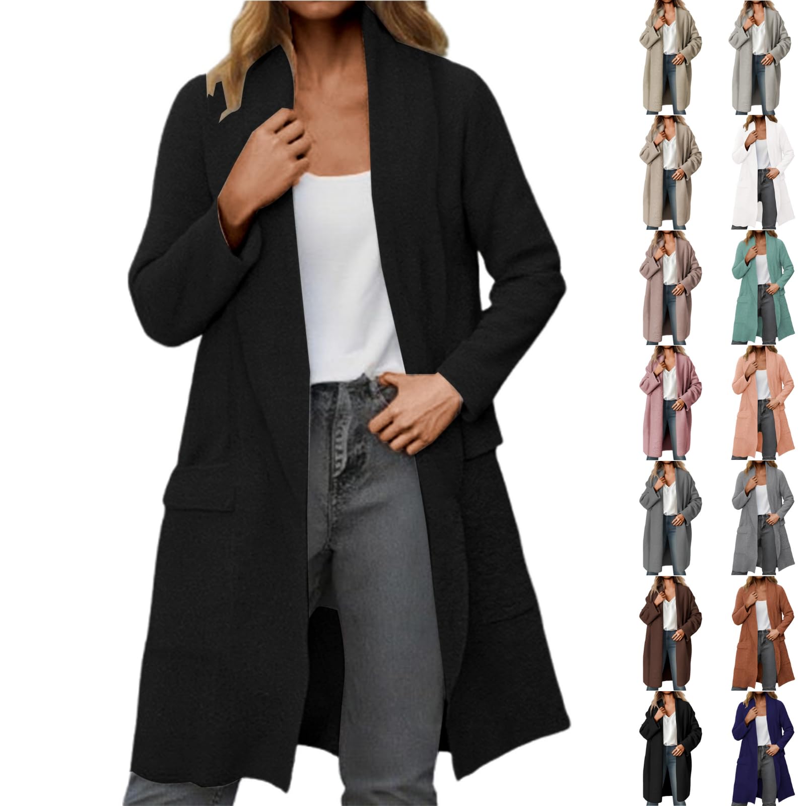 【GRANCY】DestructionDesign BigCardigan Long Cardigan Sweaters for Women Oversized Chunky Knit Open Front