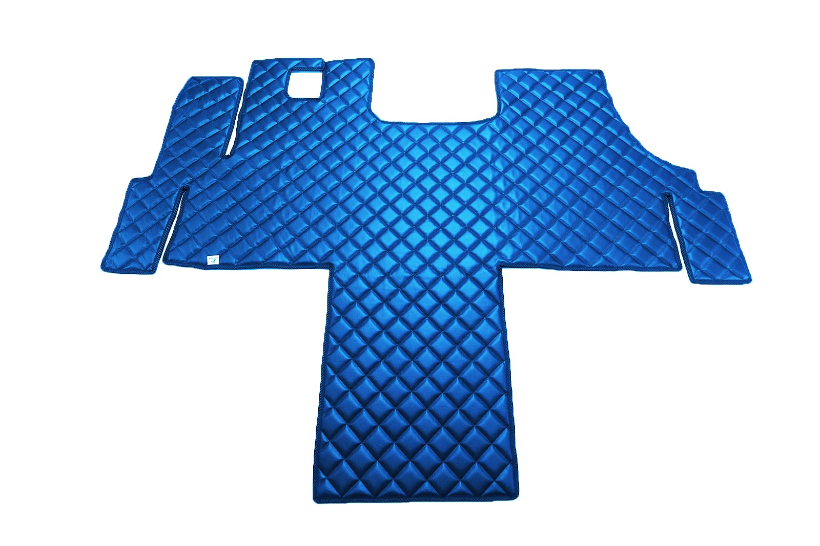 KRAM-TRUCK Alfombrillas Acolchadas Compatible con Fiat Ducato, Peugeot Boxer, Citroen Jumper de 2007, Azul, Esponja de Cuero sintético 1 cm, Certificado de higiene, Fundas de Confort