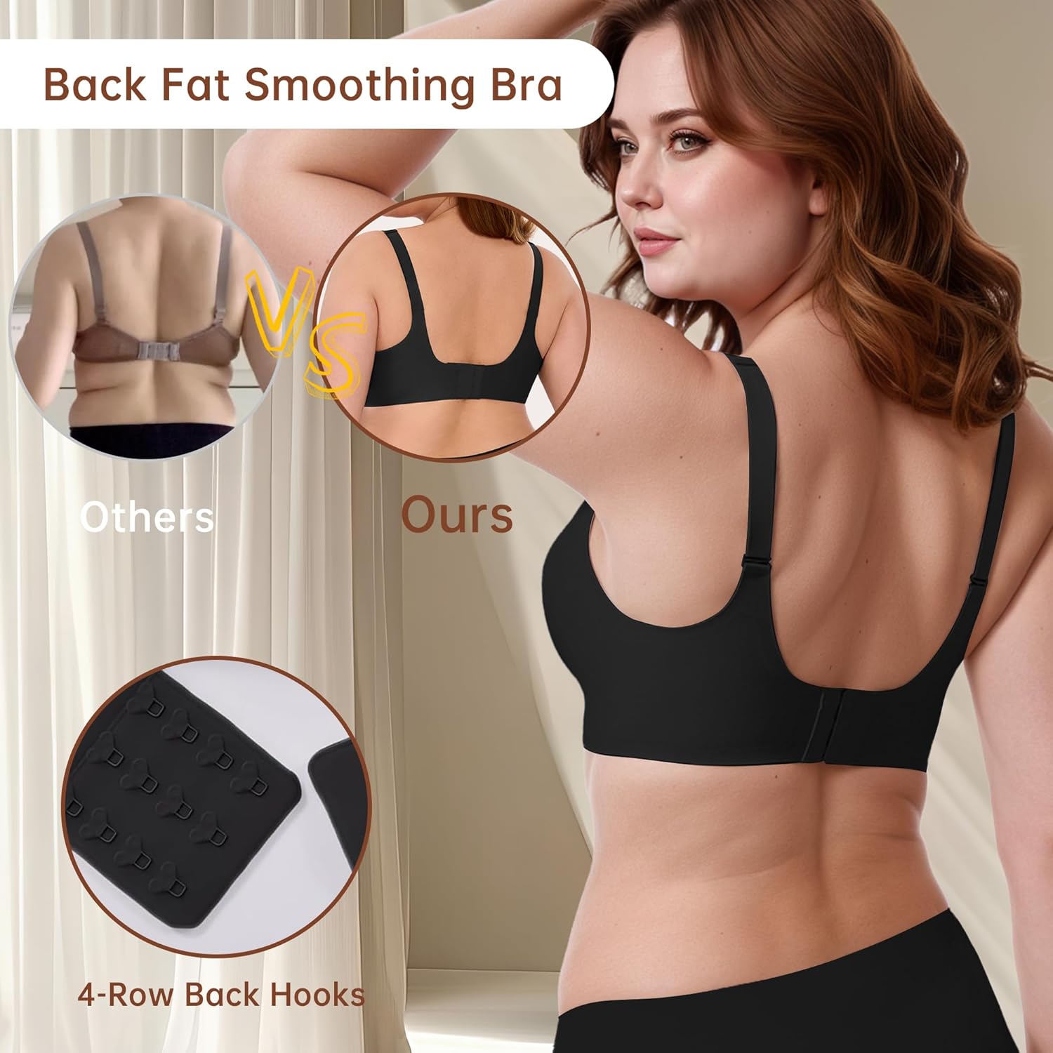 Nimiah Wireless Bras for-Women Seamless - V Mesh Everyday Comfortable Tshirt Bra No Underwire Seamless Push up Bralette - Image 3