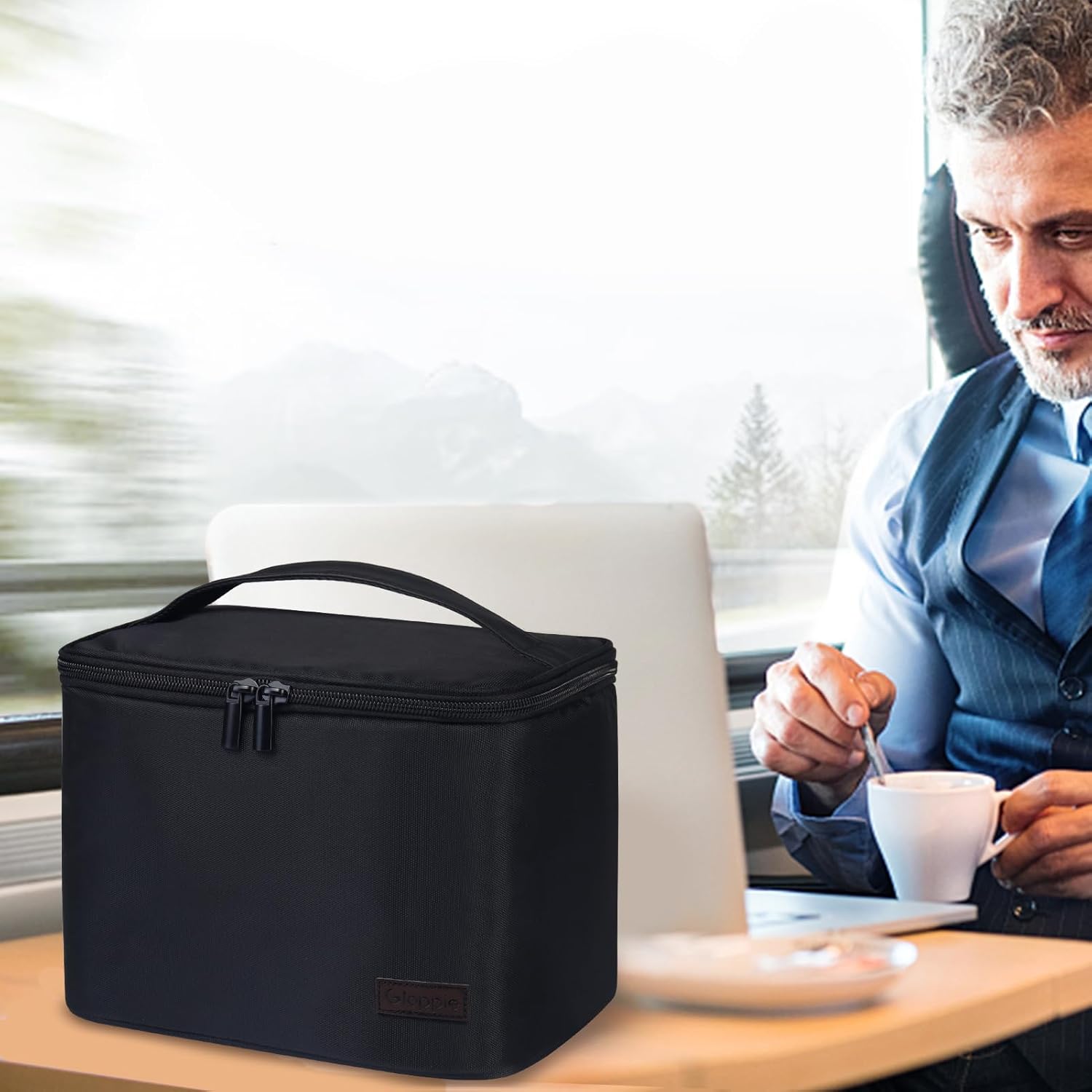 Gloppie Insulated Lunch Bag Lunch Box for Men Women Lunchbox Cooler Bag for Work Picnic, Idea for Gift, Black - Image 8