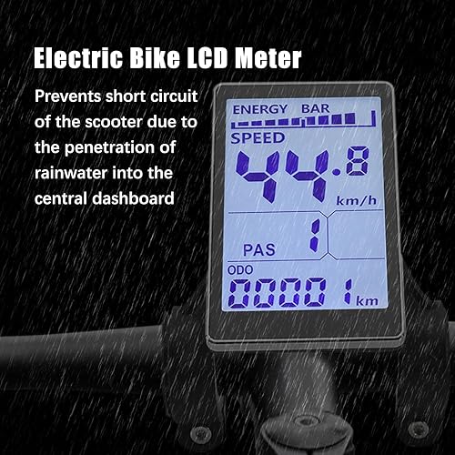 Miniatura 6 de Pantalla LCD de bicicleta eléctrica, pantalla de medidor de panel M5 de scooter de 5 pines E con conector impermeable, pantalla de panel de control