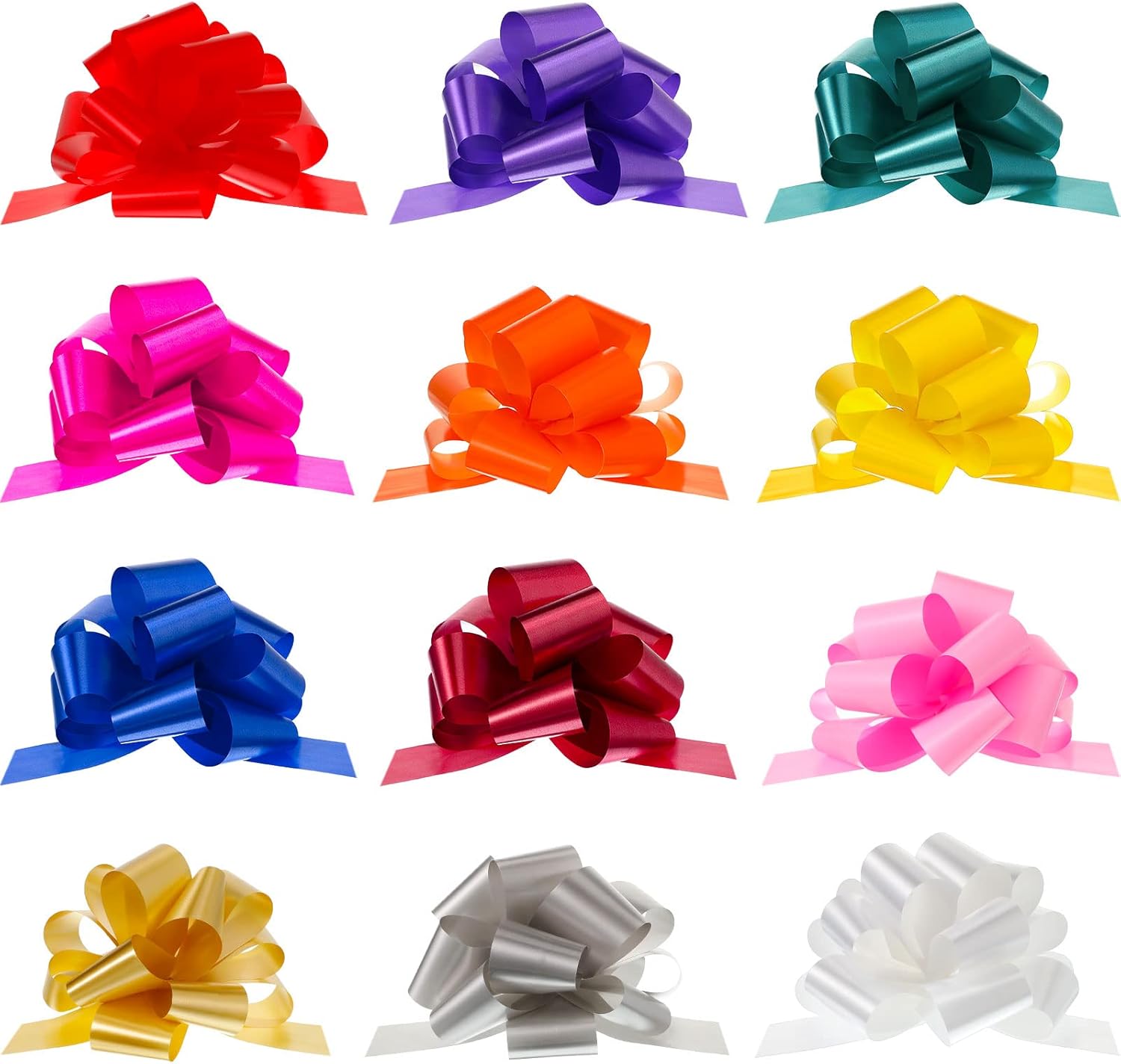 Pull Bows for Gift Wrapping, Gift Bows with Ribbon Mixed Color Bows Gift Wrap Bows
