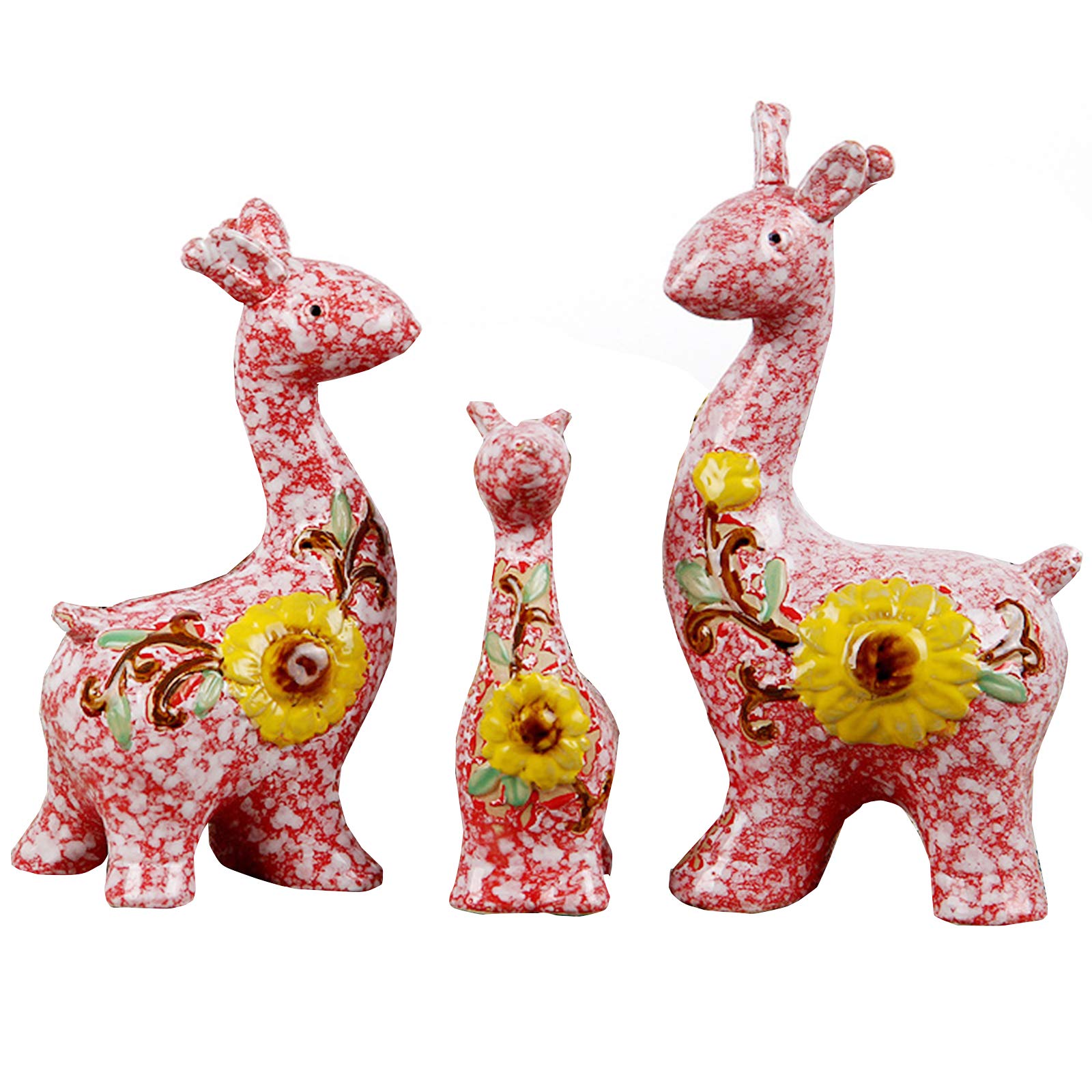 Jeleń dekoracja statuetka i figurki, ceramiczne rzeźby zwierząt wystrój domu nowoczesny, dekoracyjne ozdoby rzemieślnicze do salonu, zestaw