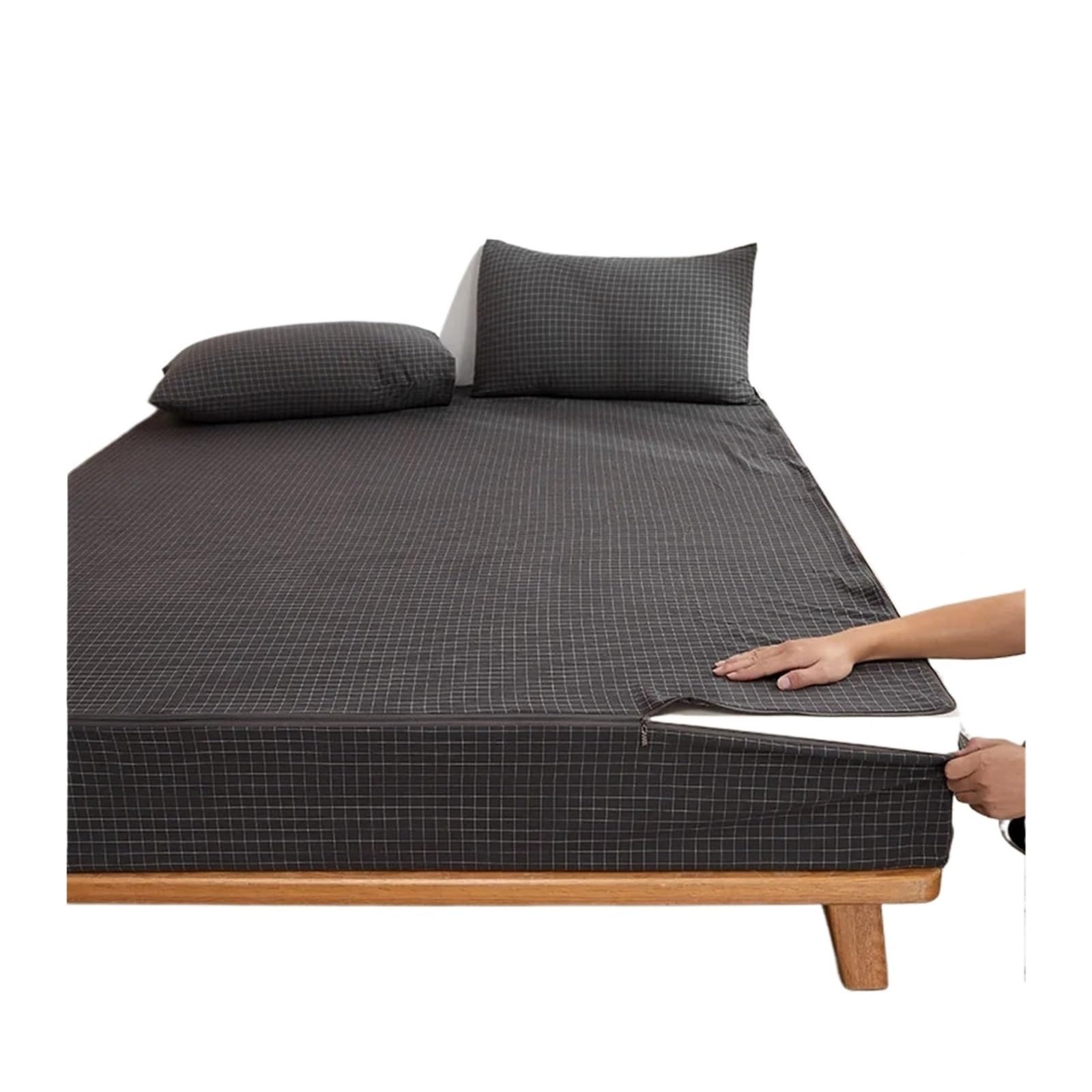 ZIHDKE 1pcs Six Sides Fully EnclosedMattress Cover With Zipper Cotton Fitted Sheet for Tatami(90x200x20cm)