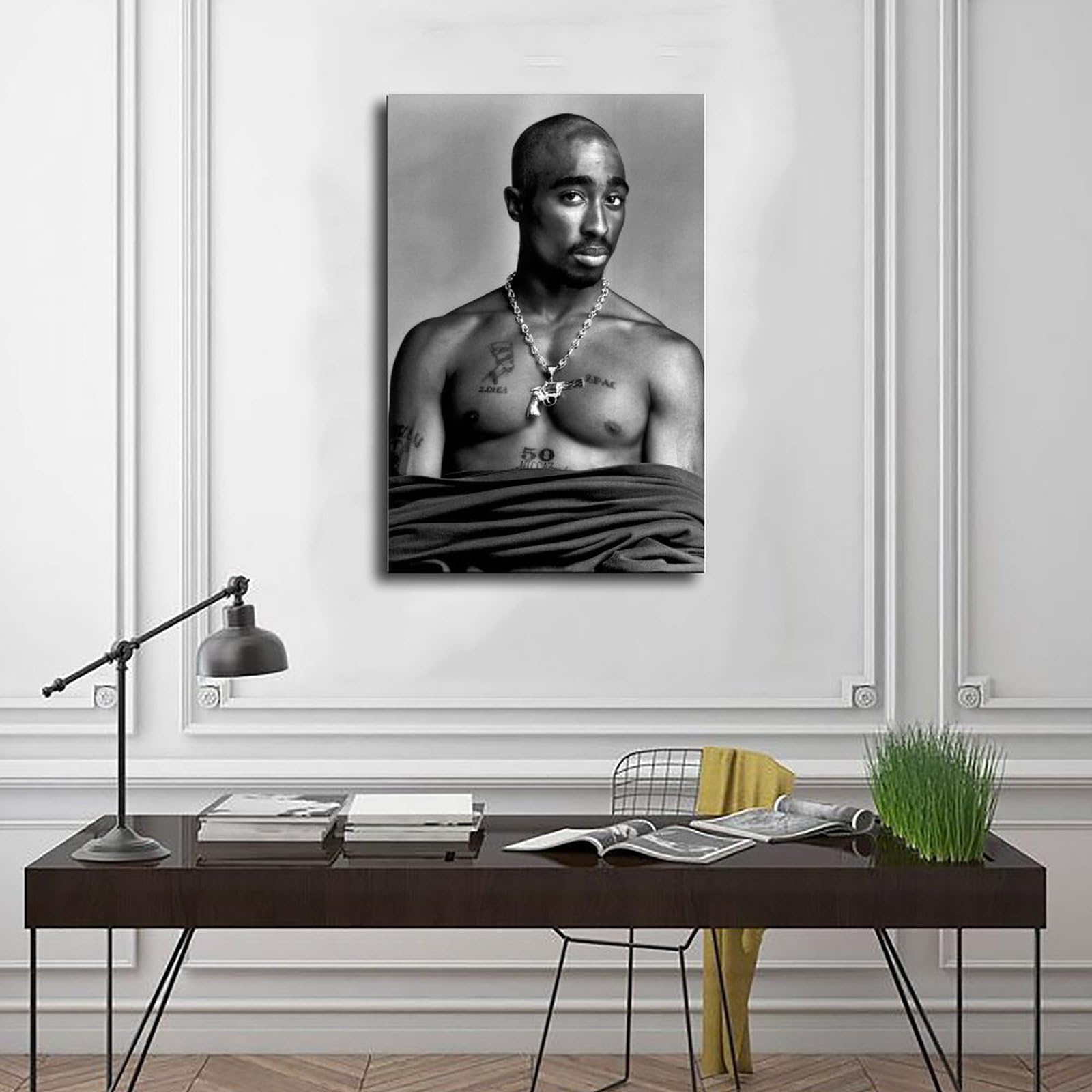 ENMESI Tupac Shakur 2Pac – Poster sur toile pour décoration murale pour salon, chambre à coucher, décoration de style cadre, 60 x 90 cm