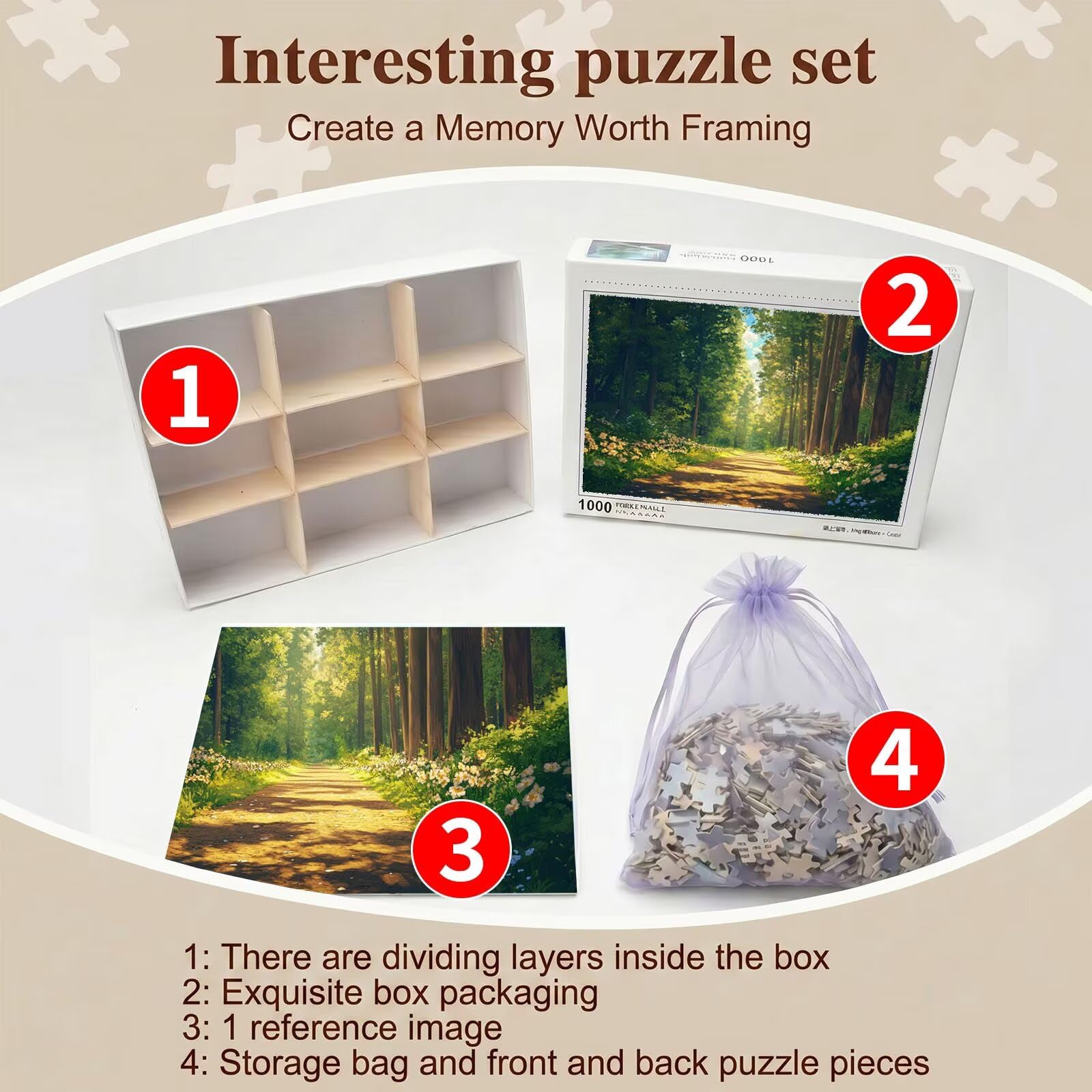 Puzzle 6000 Pezzi Classici, Puzzle fumetti foresta-3 179 x 105 cm, Gioco Educativo e Antistress in Legno con Poster Incluso, Ttività DIY per Famiglia,Regalo per Appassionati, Decor Parete Casa, f0-676