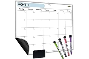 Magnetic Calendar Eraser Board for Fridge- Monthly Calendar Whiteboard and Planner