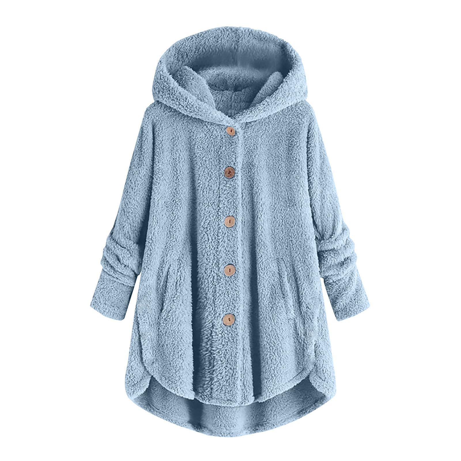 HAOLEI Forro Polar Niña Niño Chaqueta de Felpa Doble Cara con Capucha para Niñas Color Sólido Cómodo Cazadora de Sherpa con Bolsillos Grueso Cálido Abrigo de Borrego Manga Larga para Niños 5-14 Años