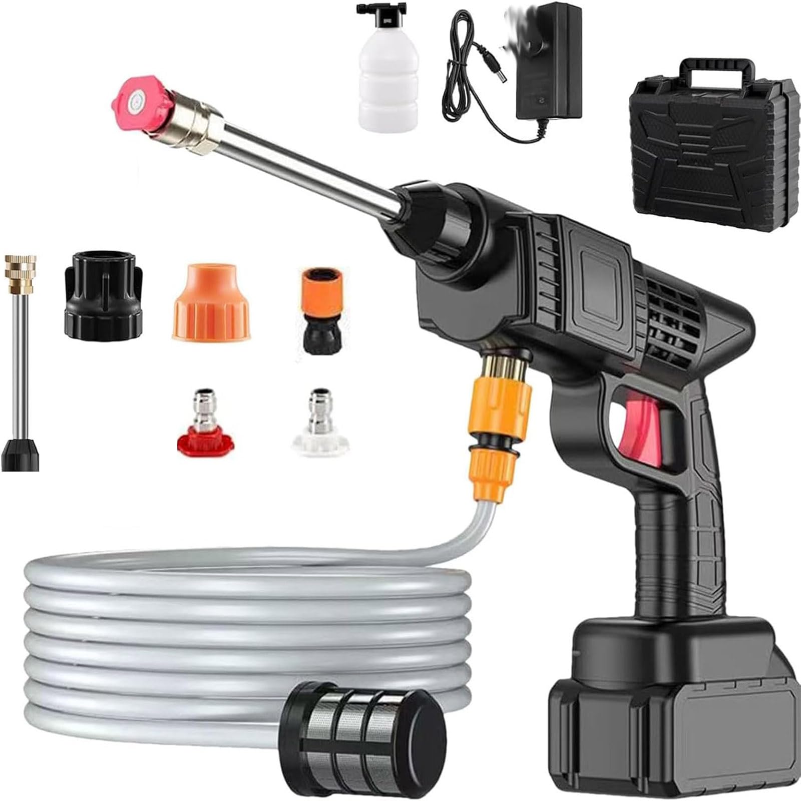 BOOZXCV Portable Pressure Washer Battery Powered, Hidrolavadora Inalambrica Handheld, Cordless Car Power Washer Cordless, for Cleaning, Car Washing,Watering