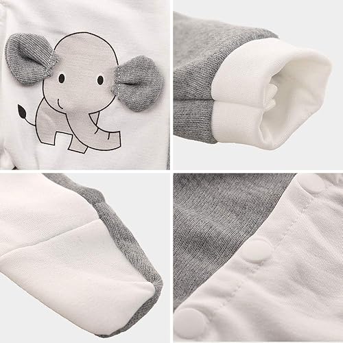 Miniatura 4 de Conjunto de ropa para muñeca bebé casual, lindo, hecho a mano, de elefante de manga larga con sombrero para muñecas de 14 pulgadas, juego de regalo