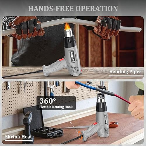 Miniatura 6 de Pistola de calor, ajustes de temperatura variable 572℉~932℉ (300℃-500℃), pistola de aire caliente con protección contra sobrecarga y 4 boquillas