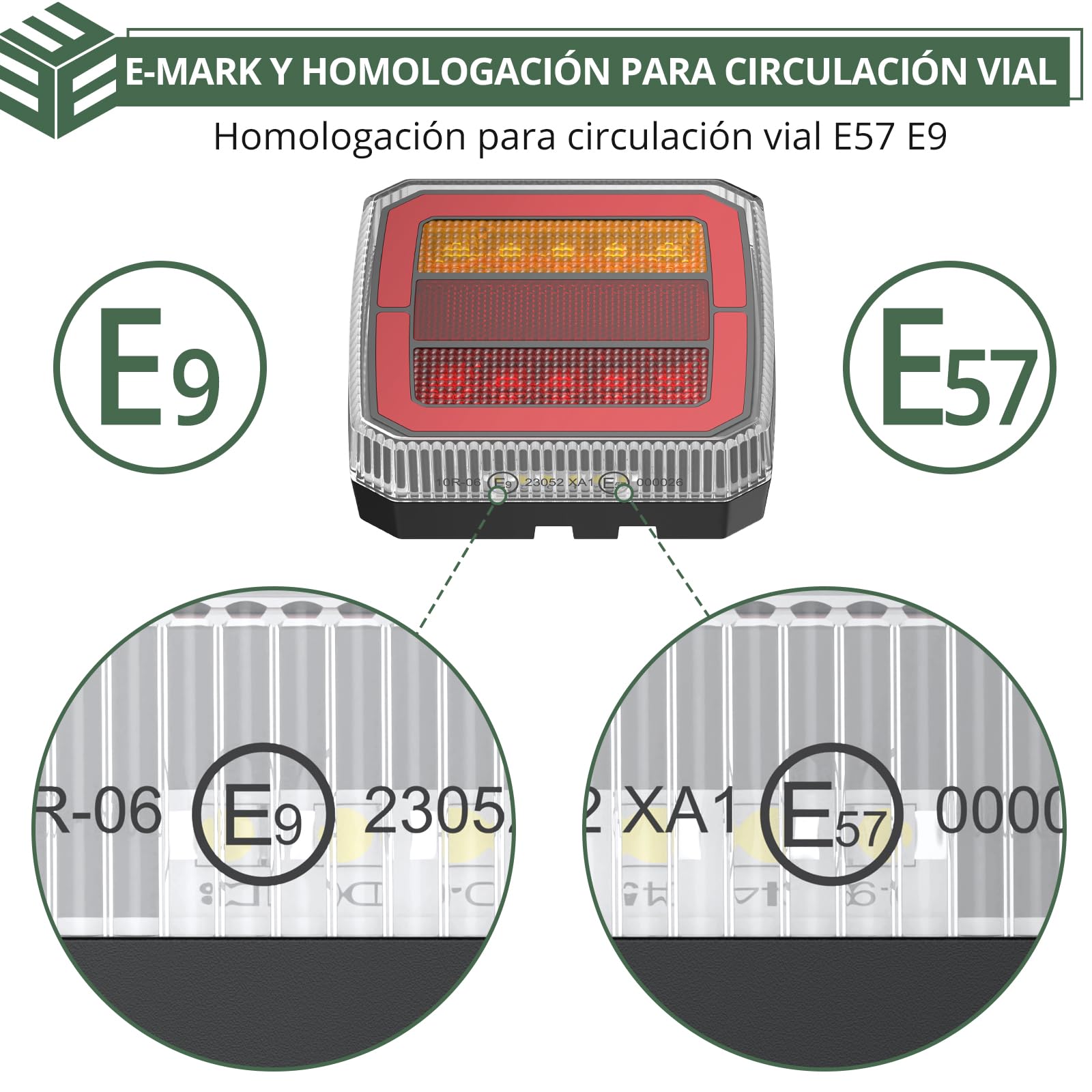 EYPINS 2×Luces Traseras para Remolque con Conexión Magnética 40 LED y 7 Pines,12-30V Pilotos Traseros IP65 con Cable 7.35m+2.4m,Luz de Posición Freno Intermitente y Reflector para Turismos Camiones