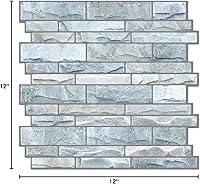 Vista 7 de STICKGOO Protector contra salpicaduras de 10 hojas para despegar y pegar, azulejos autoadhesivos de pared de 12"X12", protector contra salpicaduras