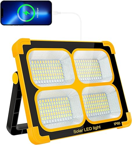 Luz solar de trabajo LED portátil 100W 12500mAh 10000 LM 348Led Control de un solo botón Iluminación del lugar de trabajo, luz de piso recargable