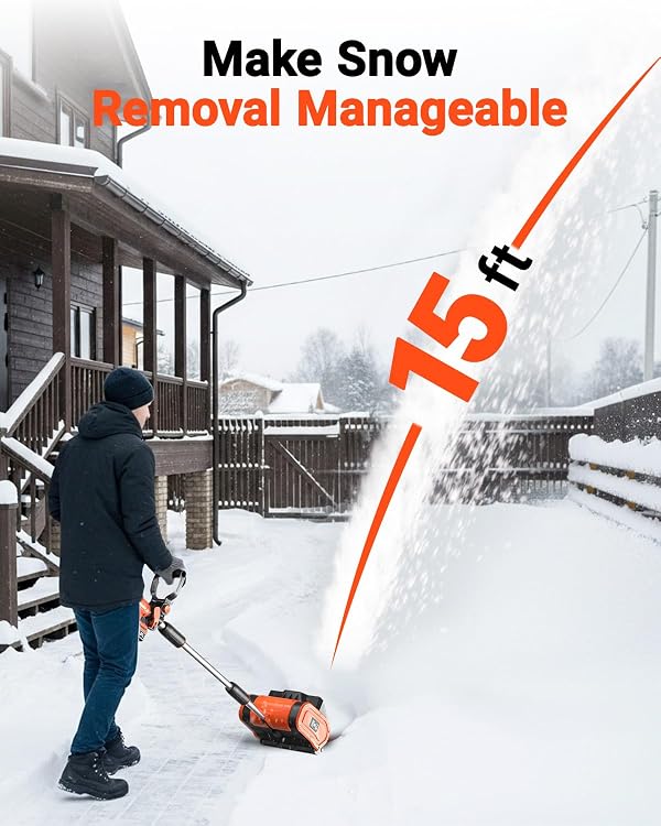 VOLTASK Cordless Snow Shovel - 24V | 11-Inch | 4-Ah Cordless Snow Blower, Battery Snow Blower with Adjustable Front Handle (4-Ah Battery & Quick Charger Included) by VOLTASK - Image 4