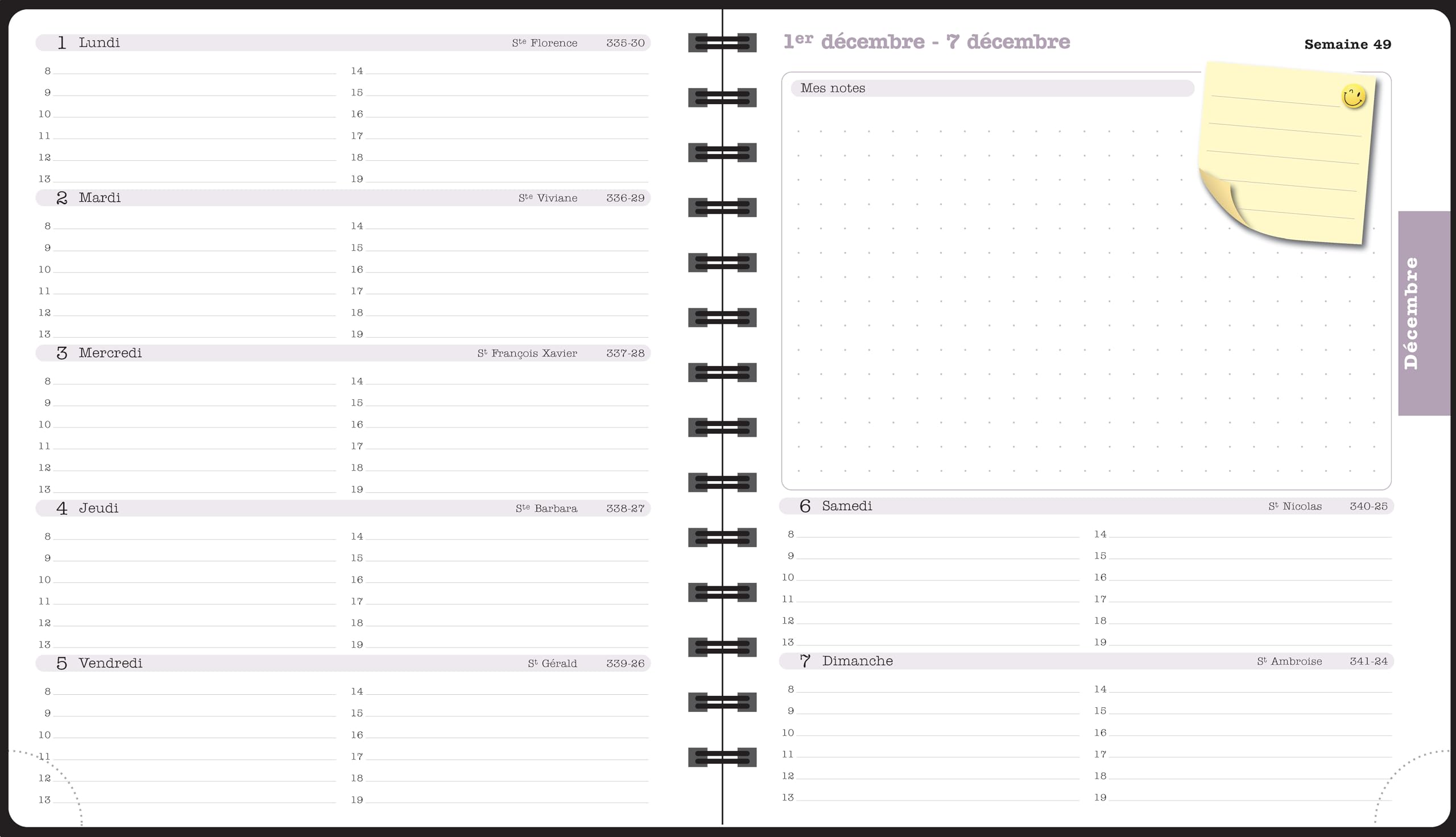 Agenda De Escritorio Exacompta 2026 - 15x17 Cm, Espiral, Semana Vista, Papel Clairefontaine, Hecha En Francia