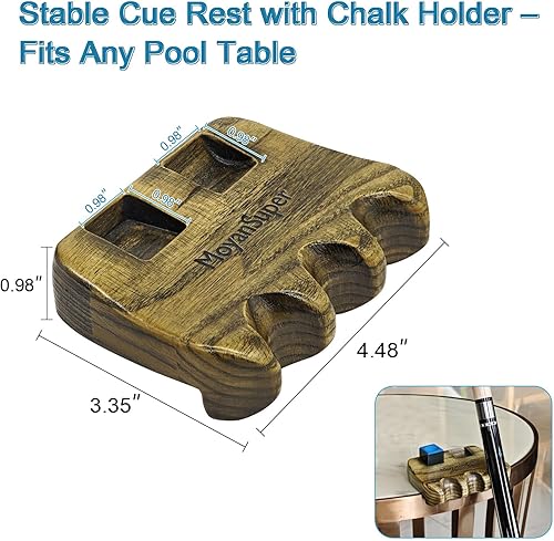 Miniatura 6 de Wood Pool Cue Holder Non-Slip Silicone Base Solid Wooden Construction  Holds 2345 Cues Weighted Metal Inside for Stability Billiard Accessory for