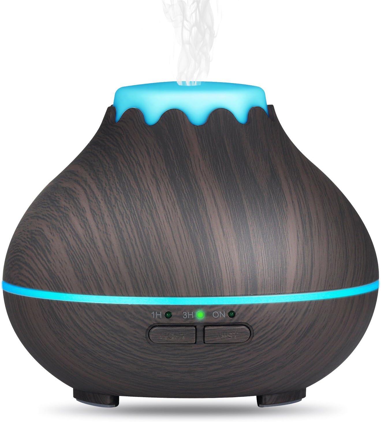 Mini Aroma Essential Oil Diffuser,OliveTech 150ml Ultrasonic Cool Mist Humidifier with Waterless Auto Shut-off for Office, Yoga, Spa, Baby Room,Home,Bedroom- Wood Grain