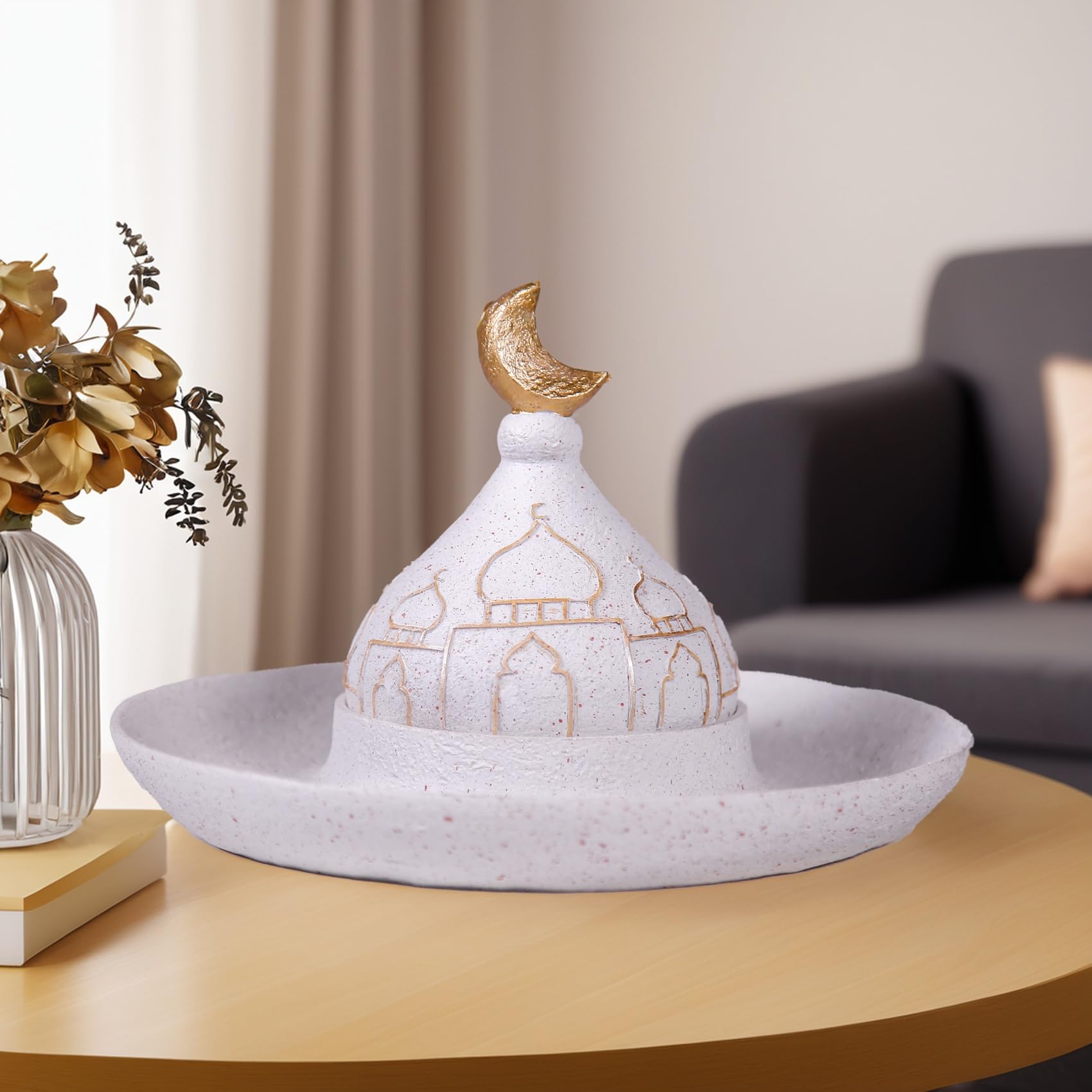 Ramadan Eid Decorazioni per la casa 2025 Torre della moschea oro e bianca Eid Mubarak decore islamico