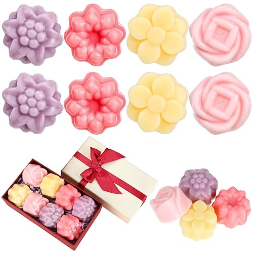 Marsui 8 jabones perfumados de regalo de jabón, mini jabones de baño de colores surtidos para mujeres, adolescentes, mamá, cumpleaños (flor)