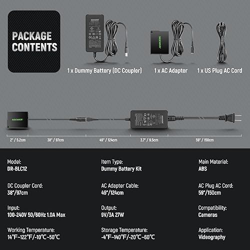 Vista 66 de NEEWER Batería ficticia con adaptador de corriente de repuesto para EP-5B/EN-EL15, fuente de alimentación compatible con Nikon Z5 Z6 Z7 Z6II Z7II