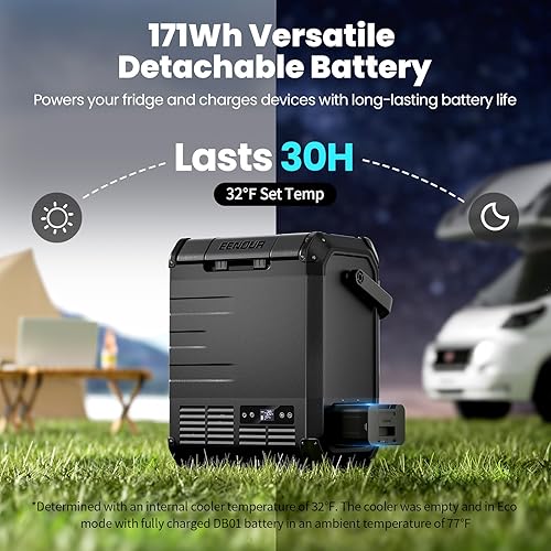 Miniatura 2 de EENOUR Refrigerador de coche D10 de 12 voltios, congelador portátil de 10.6 cuartos de galón10 L, enfriador eléctrico de compresor, -4  50 , 1224 V