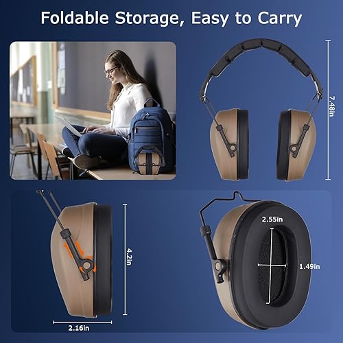 Miniatura 4 de Orejeras de Seguridad para Protección Auditiva SNR 29 dB Cancelación de Ruido Orejeras de Tiro, Caza, Construcción Reducción de Ruido