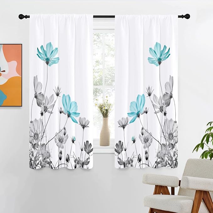 Teal And Gray Curtainsnull