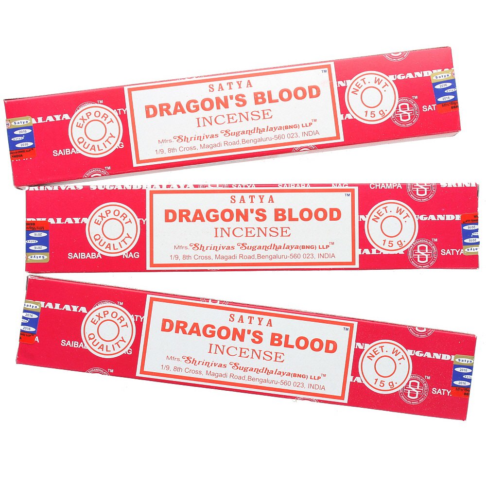 Satya Nag Champa Bâtonnets d'encens Sang de Dragon Lot de 3 Rouge