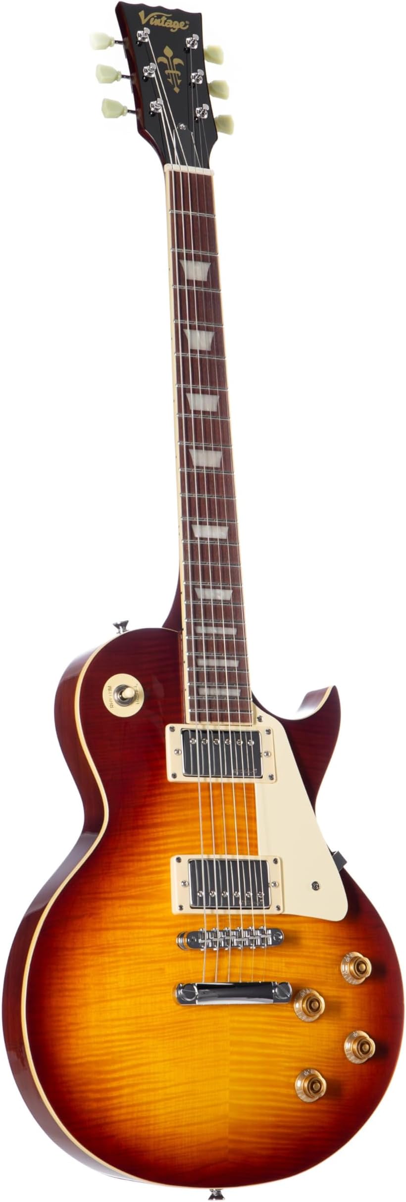 Vintage Guitars V100 Electric Guitar - Flamed Iced Tea