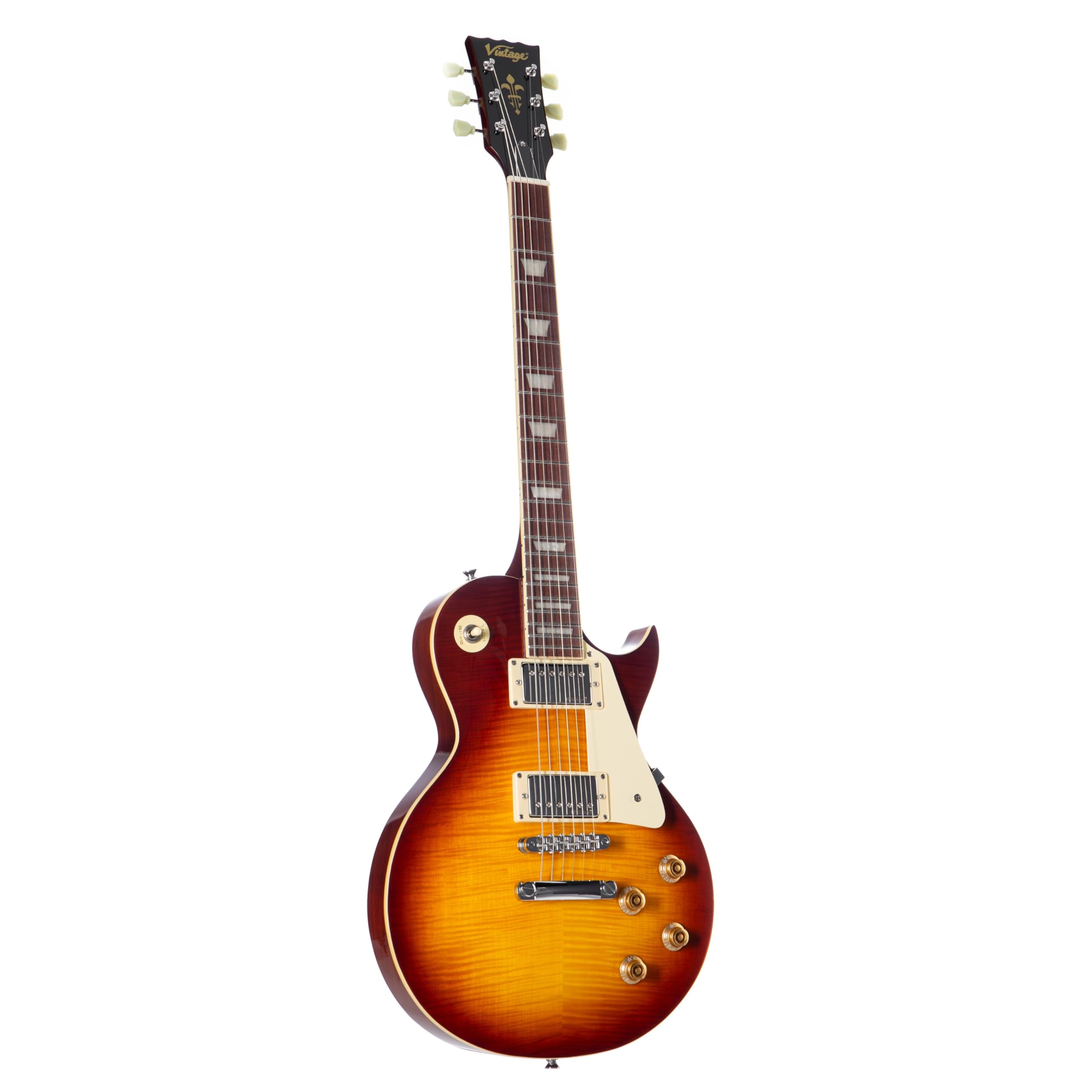 Vintage Guitars V100 Electric Guitar - Flamed Iced Tea