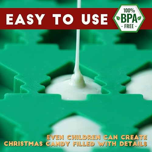 Miniatura 4 de Mini moldes de caramelo de Navidad, molde de silicona para chocolate con árbol de Navidad y pan de jengibre en forma de hombre, 152 cavidades