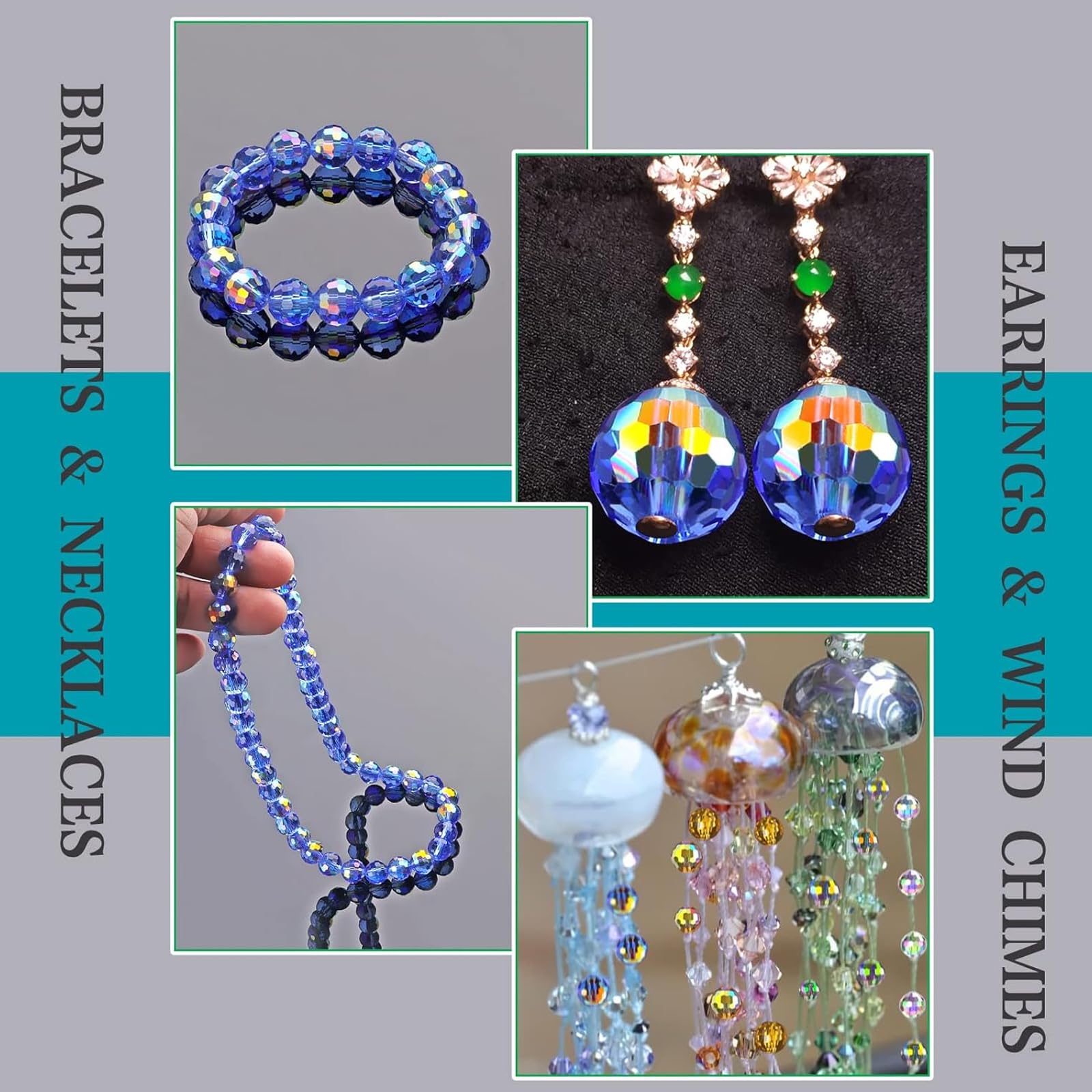 Perline Di Cristallo Per Bigiotteria - 800 Pezzi, 4/6/8 Mm, Sfaccettate, Per DIY