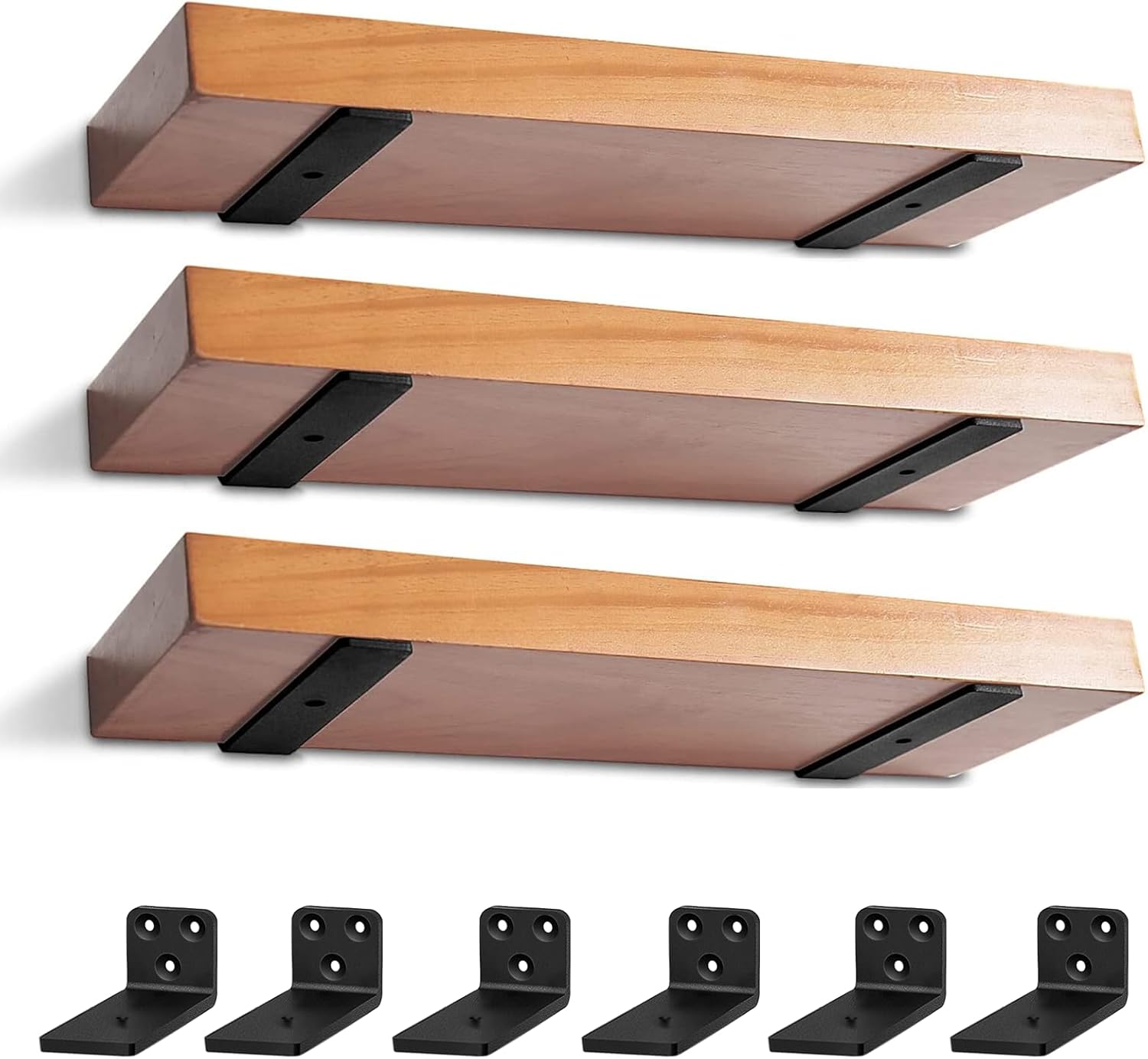 4 inch Floating Shelf Brackets, 6 Pack Heavy Duty L Shelves Brackets