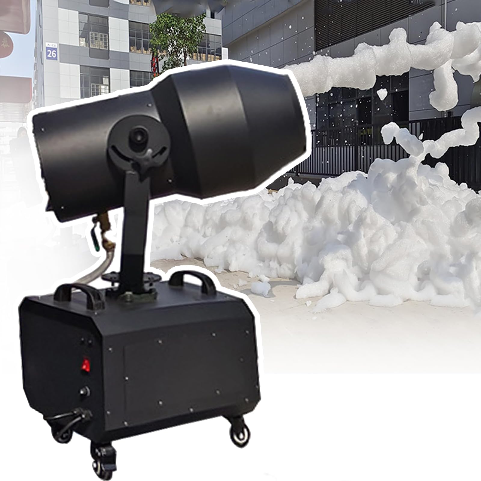 QUTBAG Máquina de Chorro de Espuma, máquina de Burbujas de Niebla de 2000 W, máquina de Efecto de Escenario de Espuma Grande, Distancia de 6-10 m/área de 80㎡, para Fiestas de natación al Aire Libre