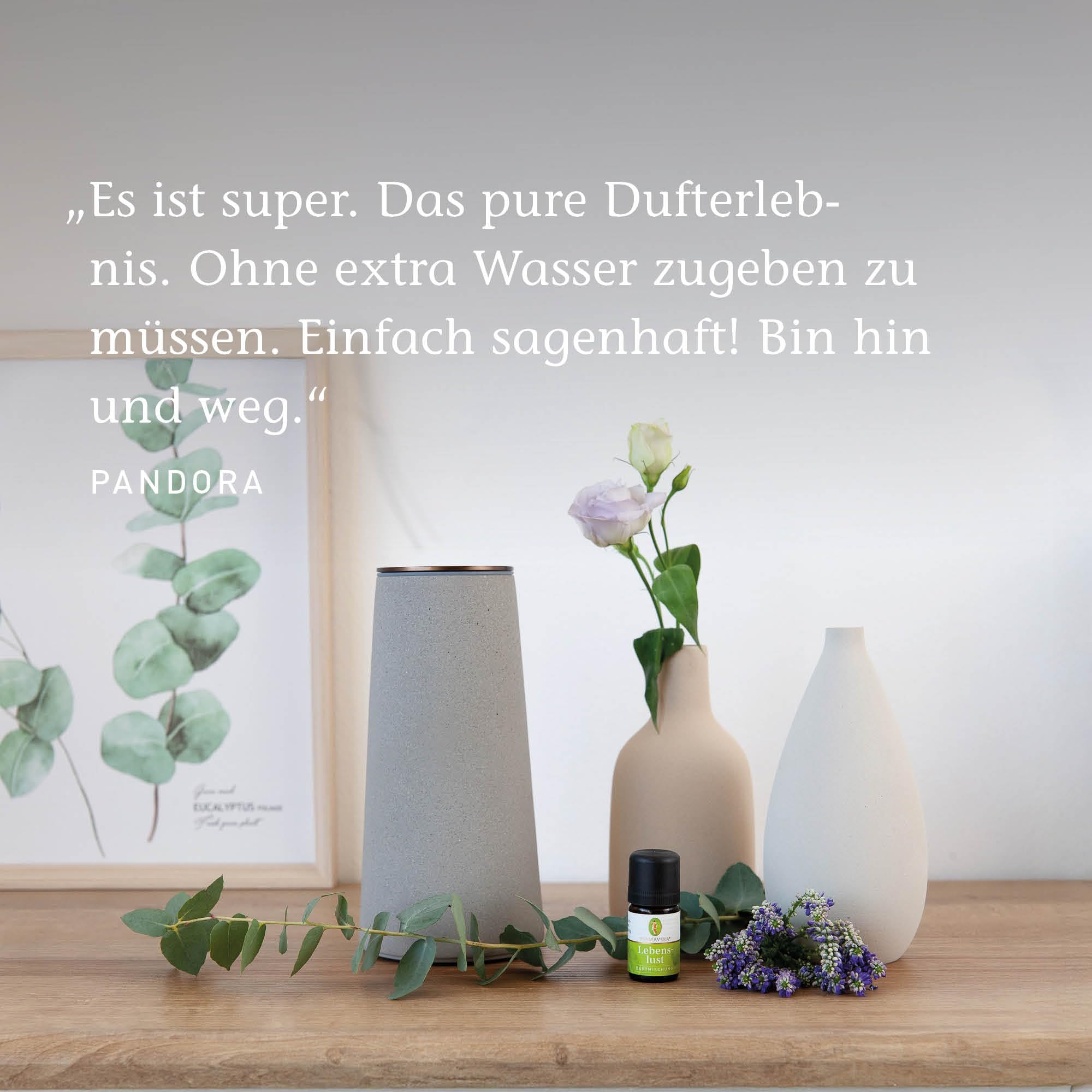 PRIMAVERA Aroma Zerstäuber Purist – elektrische Duftlampe, Diffuser, Raumduft – Kraftvolle Duftwirkung – verbreitet ätherische Öle – Aromatherapie