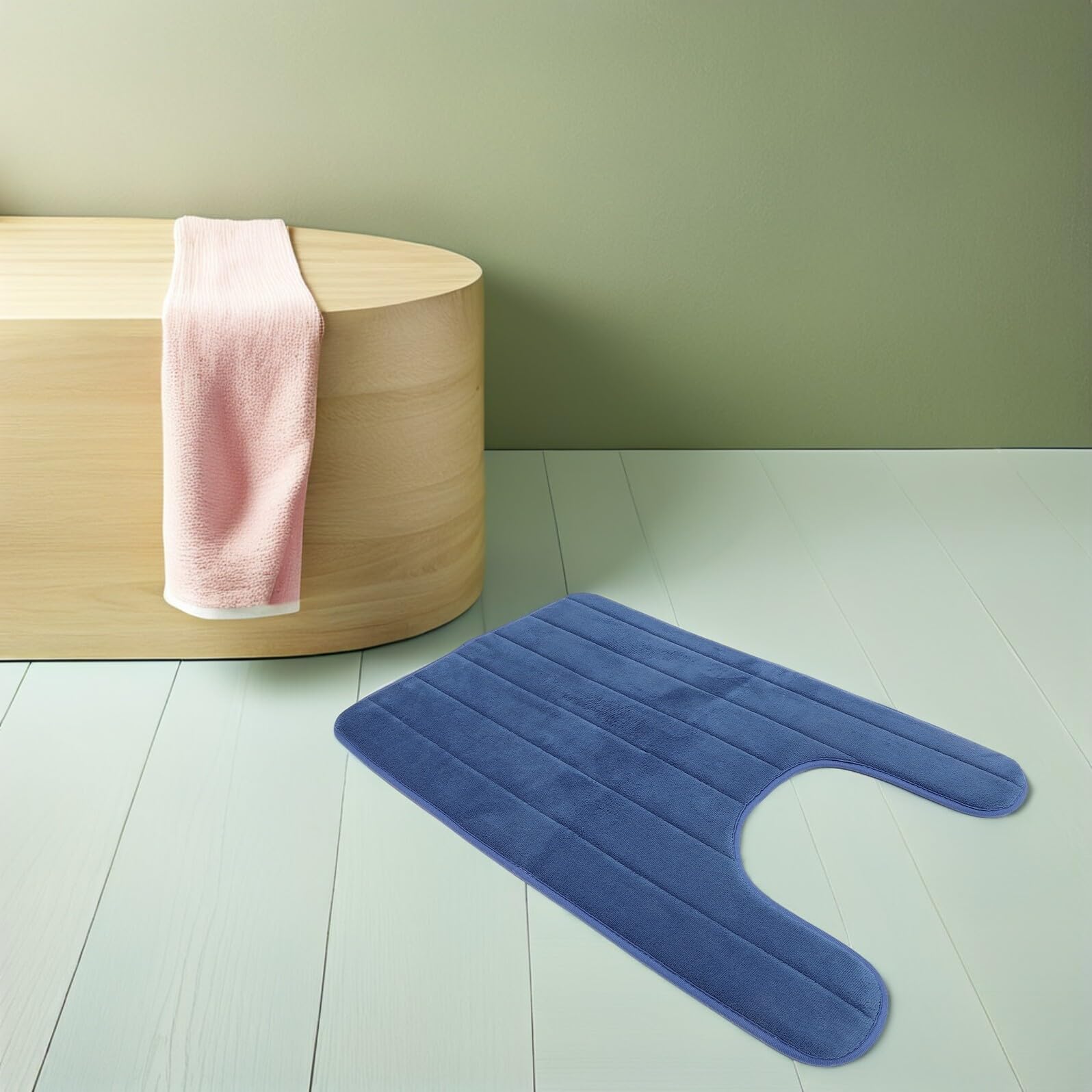 Ipetboom Lot de 2 Tapis de Toilette Contour en Polaire Corail, Antidérapants et Doux, Forme en U, Lavables en Machine pour Salle de Bain Confortable et Absorbant