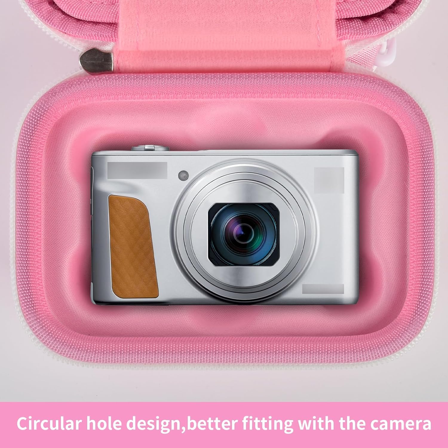 GWCASE Camera Case for Canon PowerShot G7X Mark II/ G7X Mark III/ SX740 HS Digital 4K Vlogging Camera，Video Camera Storage Holder with Shoulder Strap, Fits USB Cable,SD Card,Batteries-Pink (Case Only - Image 5