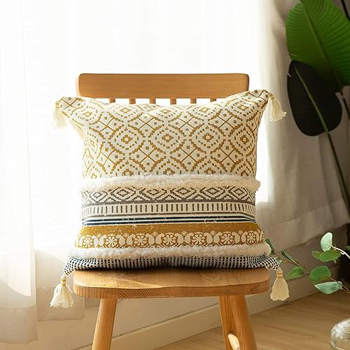 Miniatura 2 de blue page Fundas de almohada decorativas de tejido de algodón bohemio para sofá, dormitorio, sala de estar, fundas de almohada modernas para