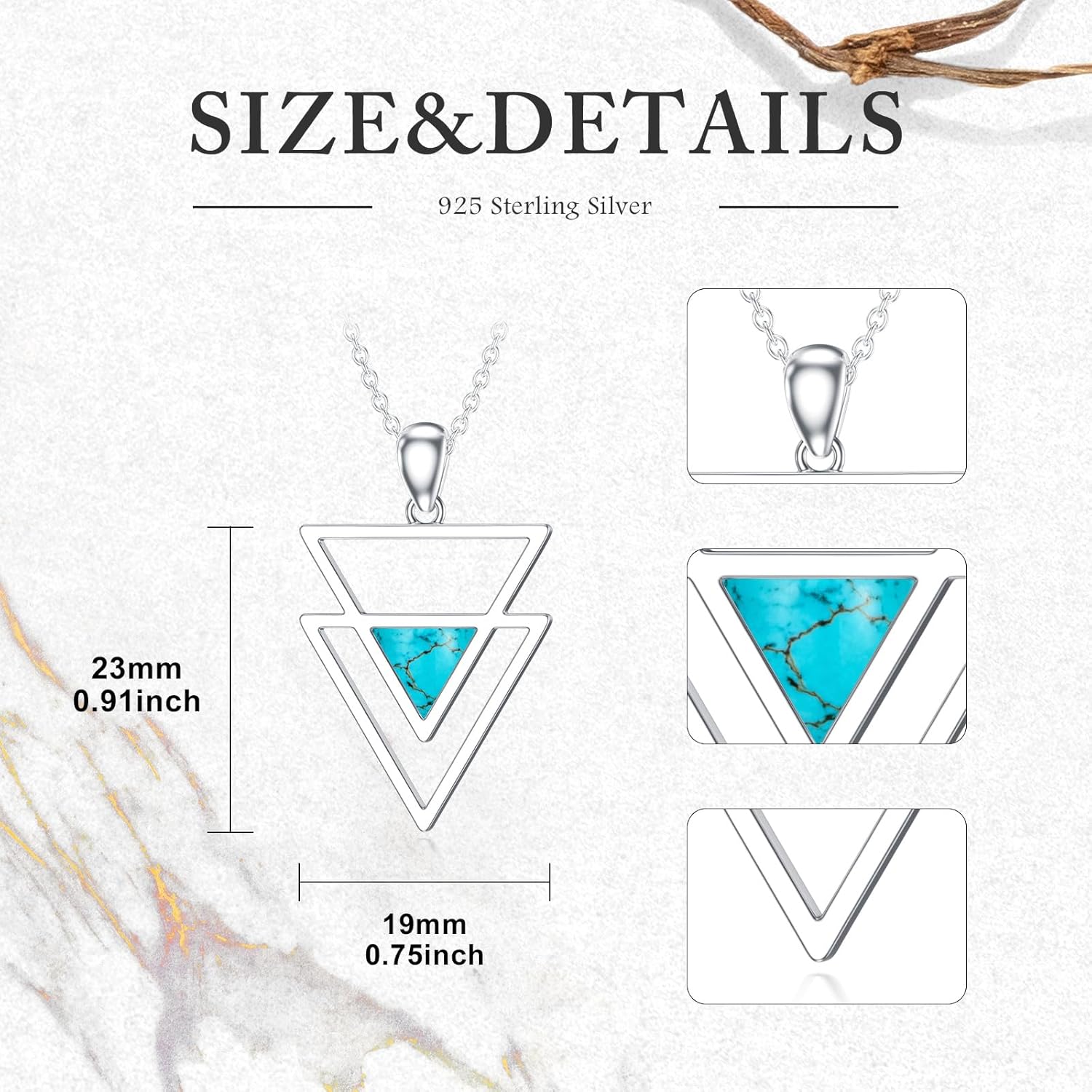 Genuine Turquoise Necklaces for Women 925 Sterling Silver Long Boho Western Jewelry Gifts for Women Girls - Image 4