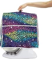 Vista 2 de Dreaweet Fundas de mezclador de cocina con estampado de leopardo arcoíris para batidora de pie de 4.5 a 5 cuartos de galón, cubiertas de protección