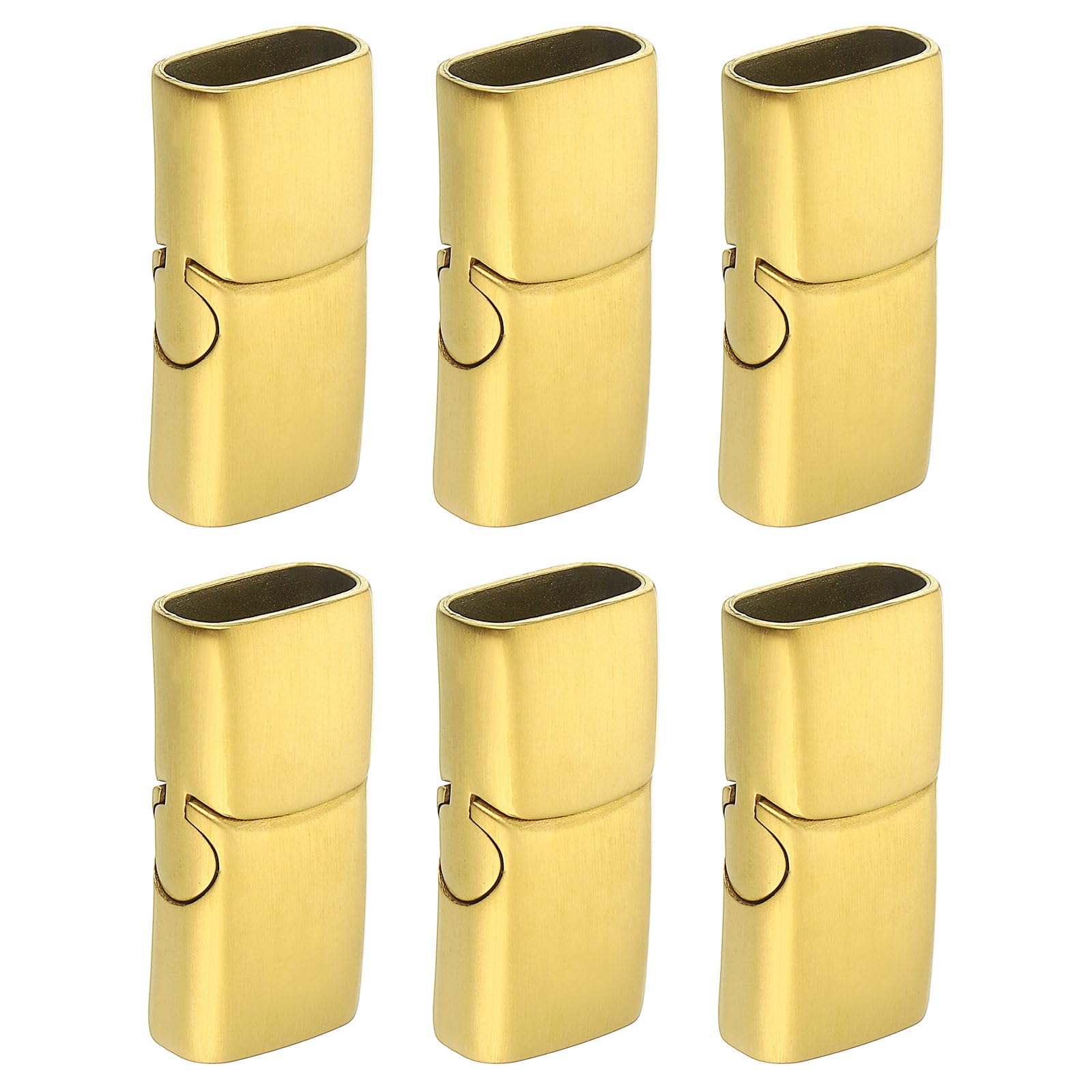Fermoir plat en cuir 10 mm x 5 mm acier inoxydable doré pour création de bracelet
