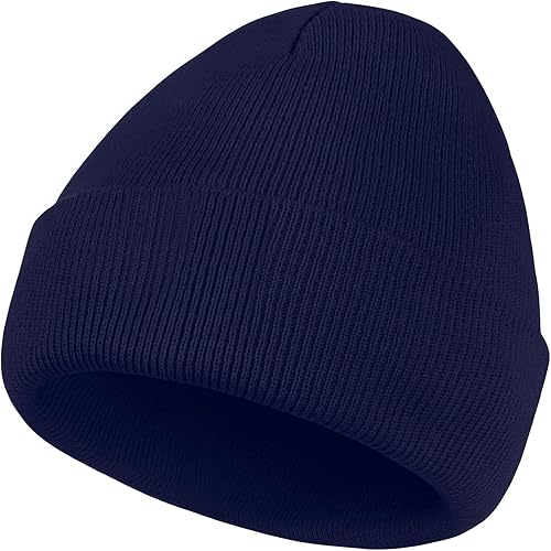 Miniatura 9 de American Trends Gorro de punto para hombre y mujer, gorro de invierno con puños, cálido, suave, lindo, liso, para exteriores