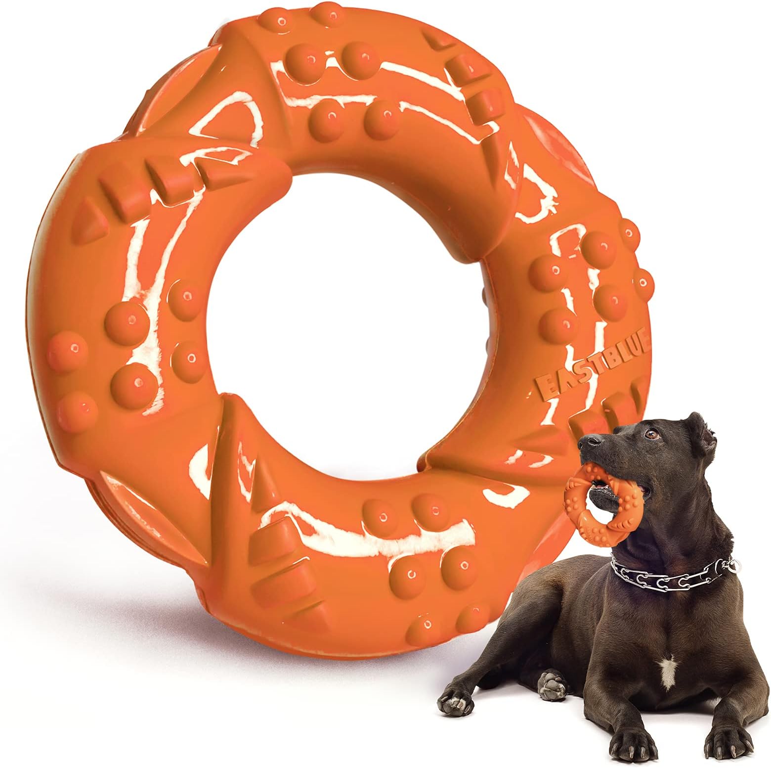 Dog Chew Toy for Aggressive Chewers: Nearly Indestructible Natural Rubber Puppy Toy Durable and Tough for Medium and Large Dog